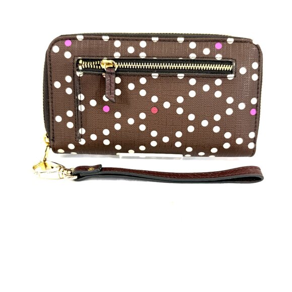 Fossil Envelope Wristlet Brown with Dots - Picture 5 of 10